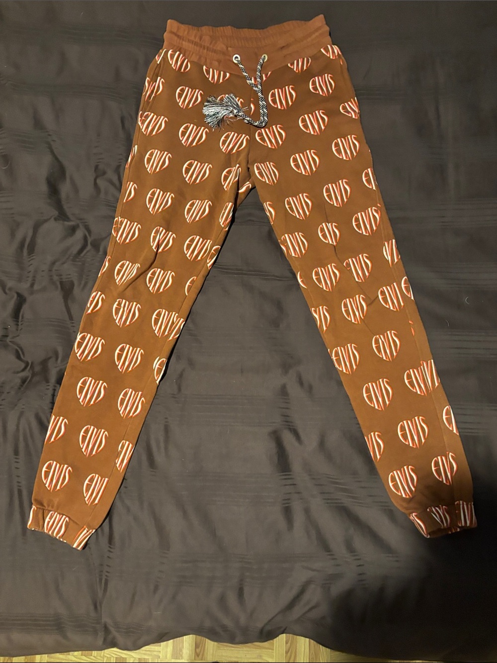 Scotch & Soda Brown Heart-Print Jogger Pants